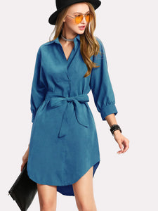 Robe asymétrique bleu